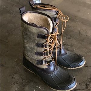 Tory Burch Argyll Shearling-Lined Lace-Up Boot